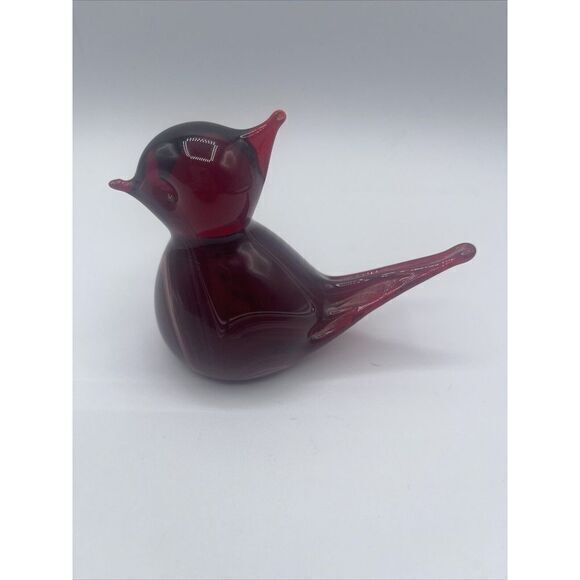 Gibson 1985 Red Glass Bird Figurine - Picture 3 of 9